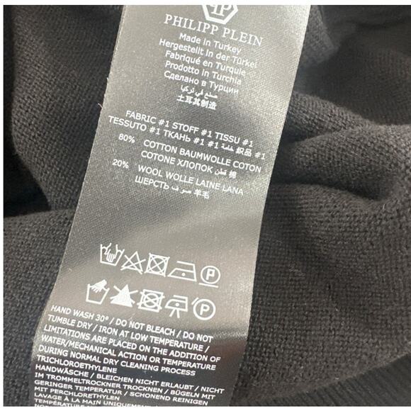 Philipp Plein 1978 Black Round Neck Pullover Sweater  XXL - Picture 6 of 11